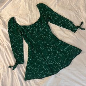 Reformation green polkadot dress